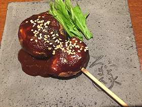 里芋と椎茸のとり味噌田楽串 250円